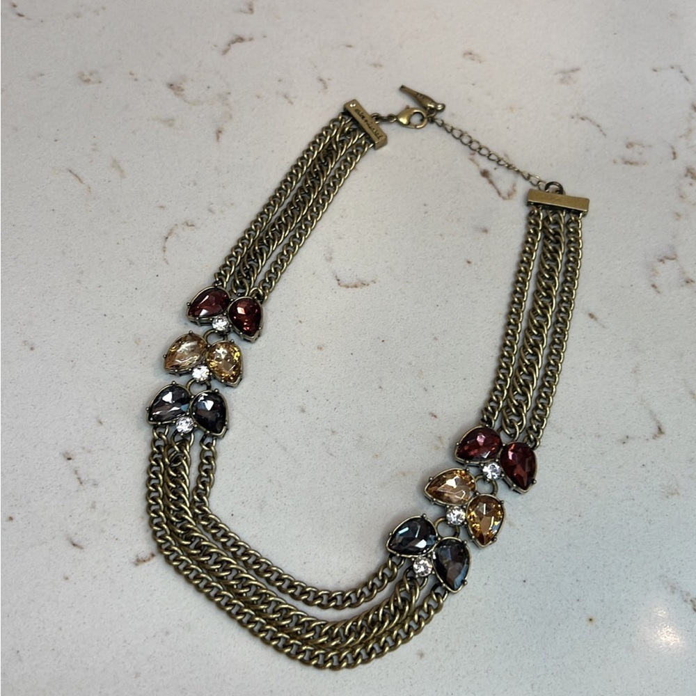 Nwot Chloe + Isabel Color Code Plum 3 Row Necklace - image 1